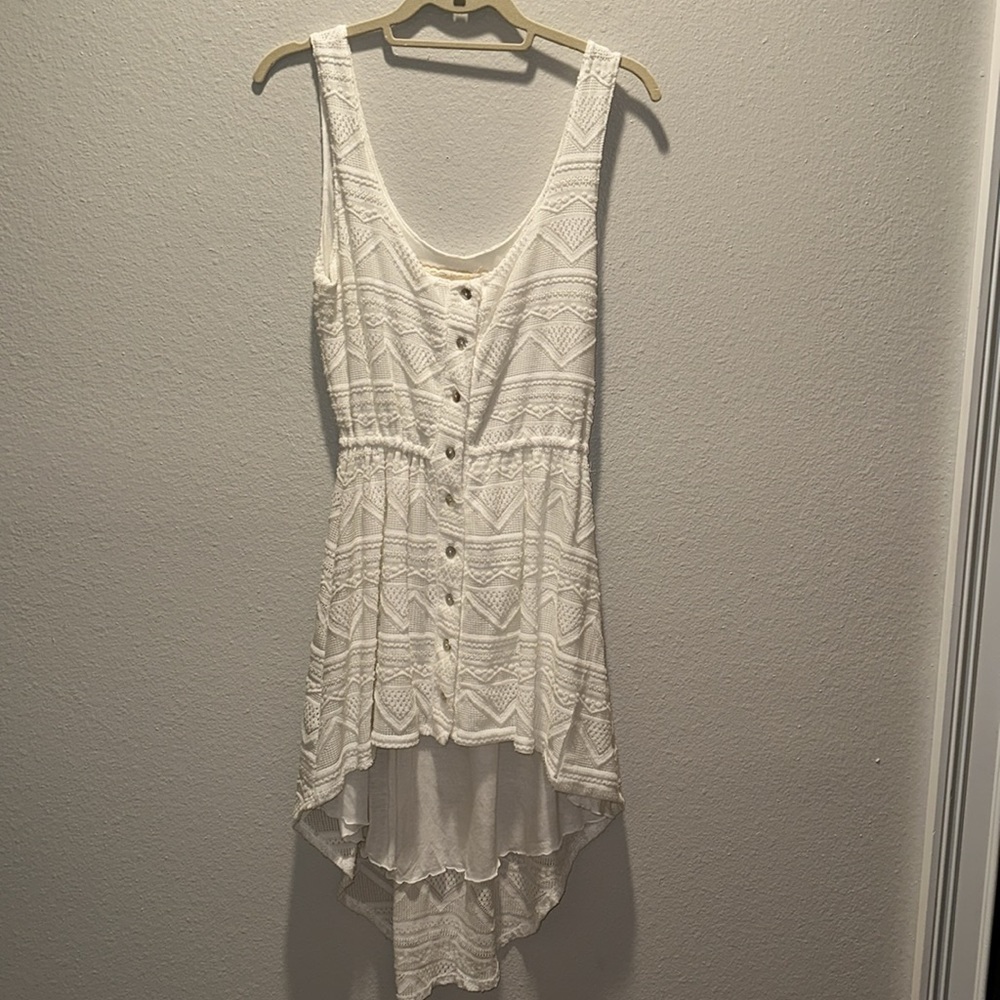 Jen’s Pirate Booty Free People *Maverick* white Aztec hi low tank tunic top M - Picture 5 of 11